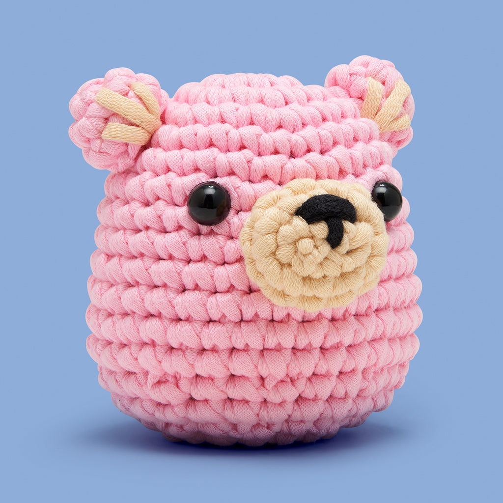 Walter the Bear Pink Crochet Kit - Crochet Cute Characters