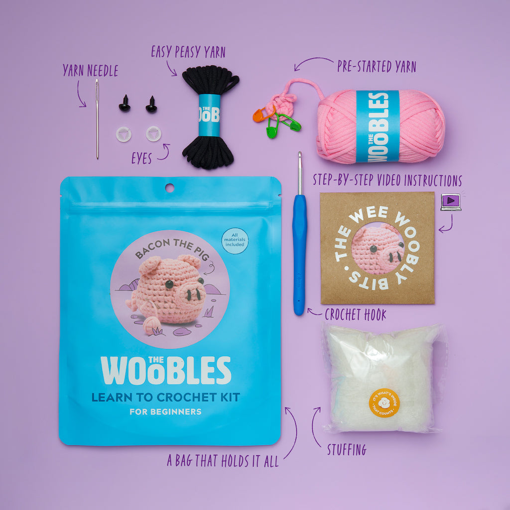 Bacon the Pig Crochet Kit - Simple Guided Craft