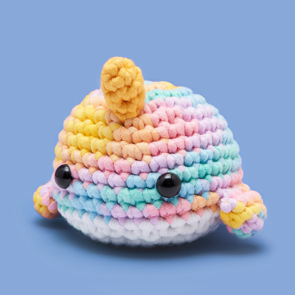 Bjørn the Narwhal Pastel Crochet Kit - Gift a Wooble