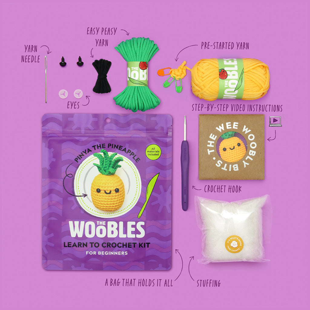 Pinya the Pineapple Crochet Kit - Learn Cute Stitches