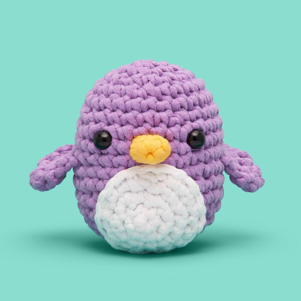 Pierre the Penguin Purple Crochet Kit - For New Crafters