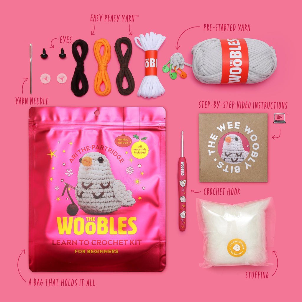 Ari the Partridge Crochet Kit - Pick Your Wooble