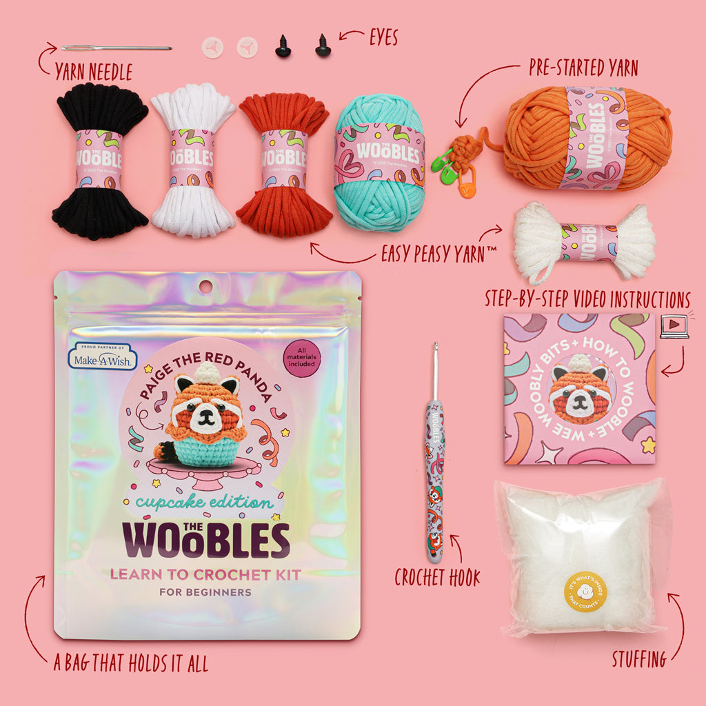 Paige the Red Panda: Cupcake Edition Crochet Kit - The Crochet Starter
