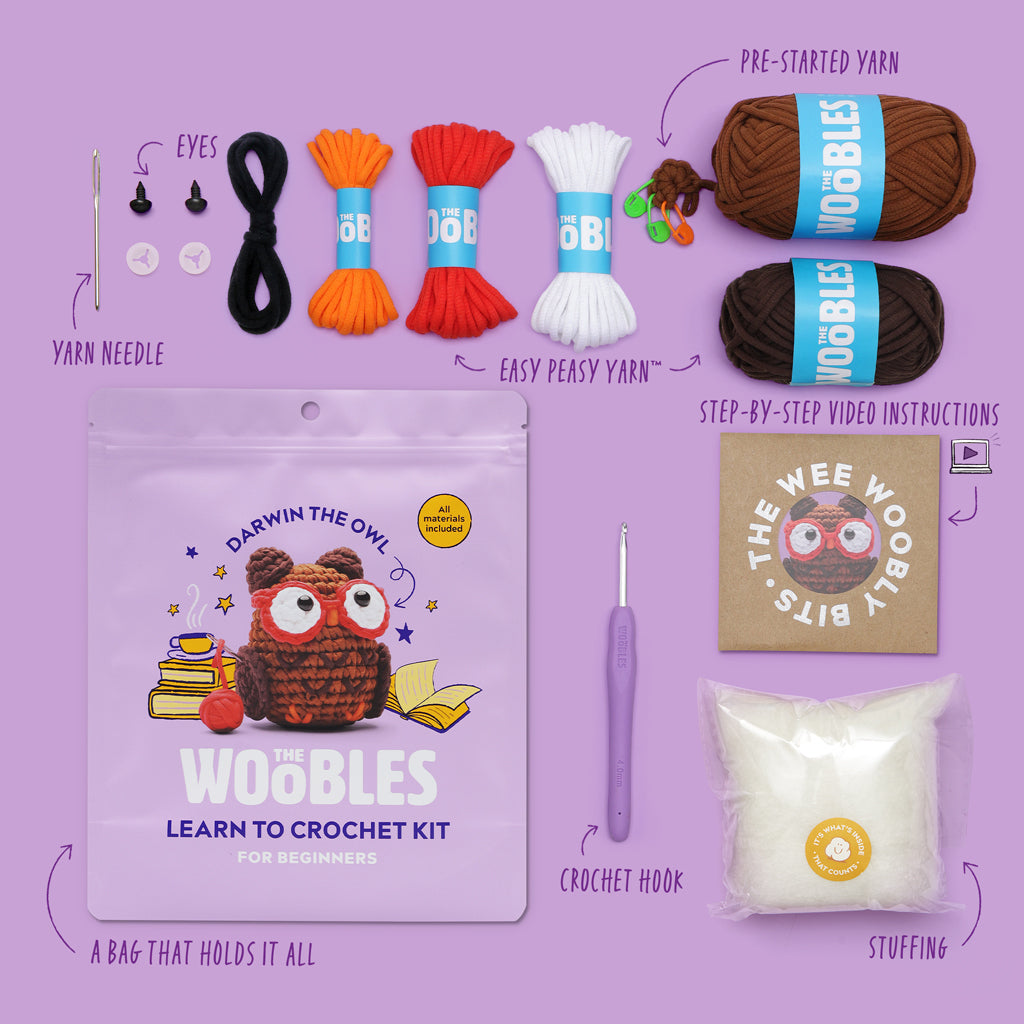 Darwin the Owl Crochet Kit - Your Crochet Starter