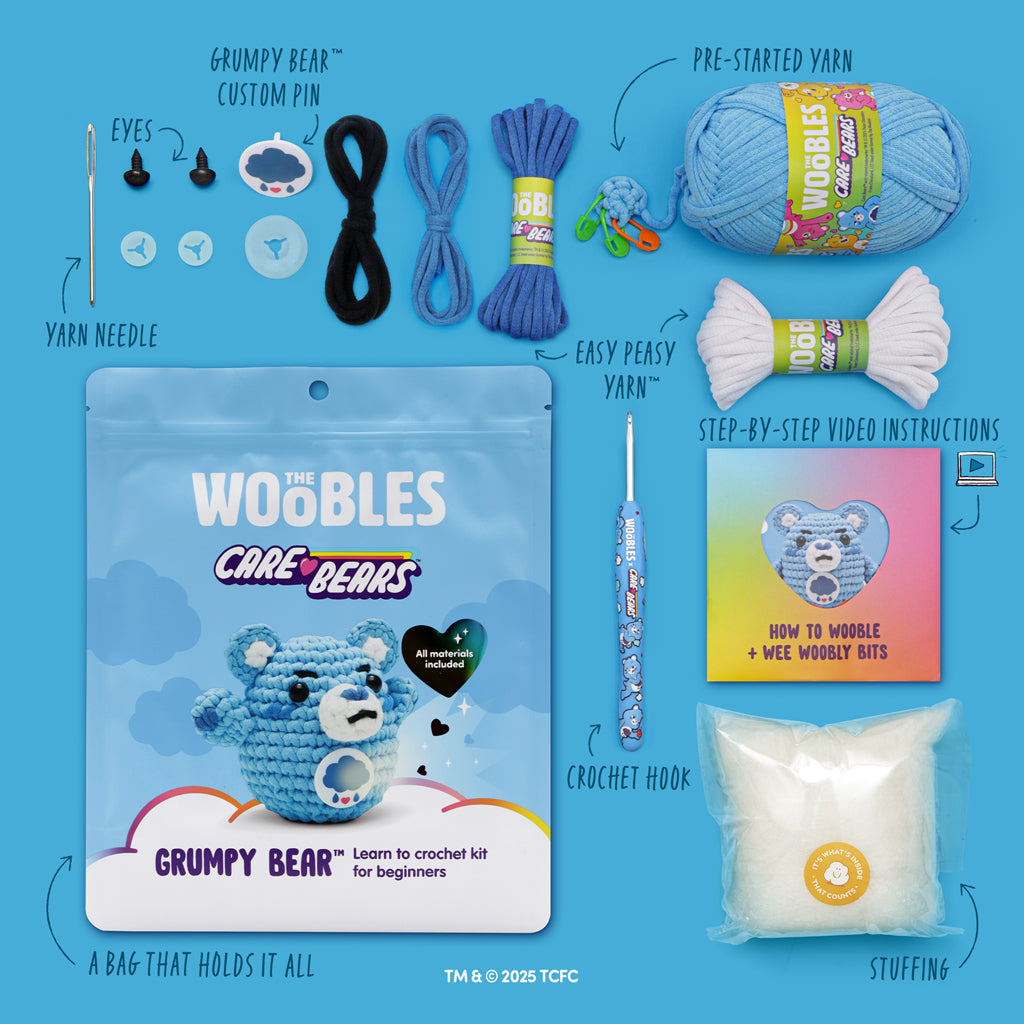Grumpy Bear™ Crochet Kit - The Craft Night Pick