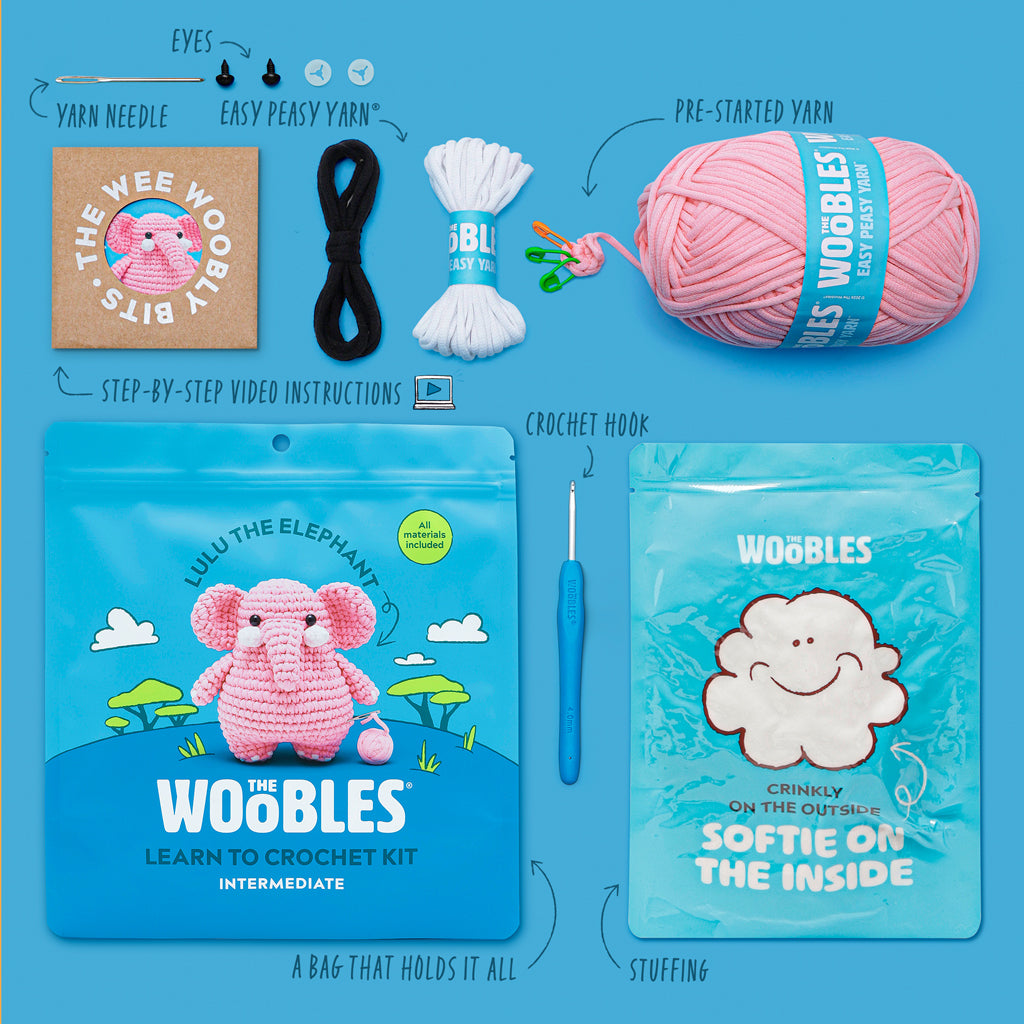 Lulu the Elephant Crochet Kit - For Simple Crafting