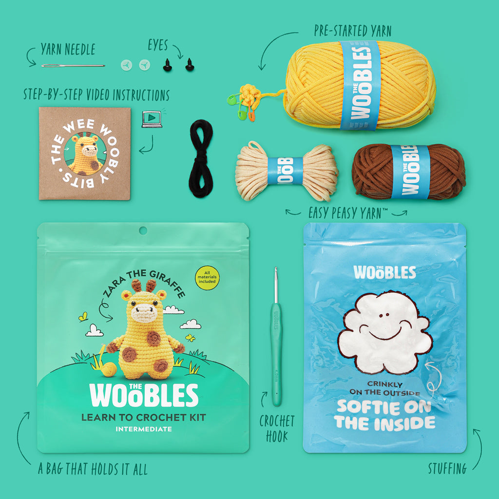 Zara the Giraffe Crochet Kit - Woobles Start Here