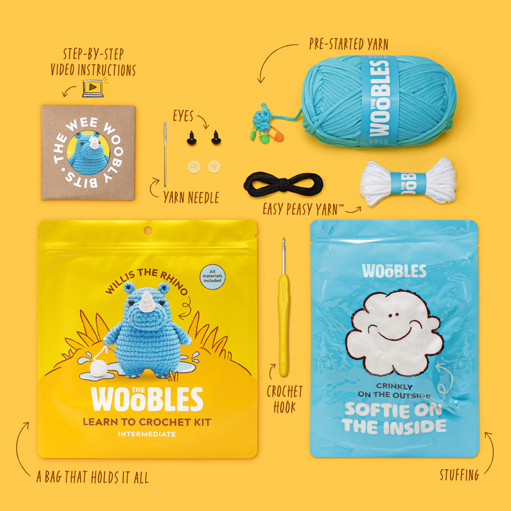 Willis the Rhino Crochet Kit - Make Cute Things