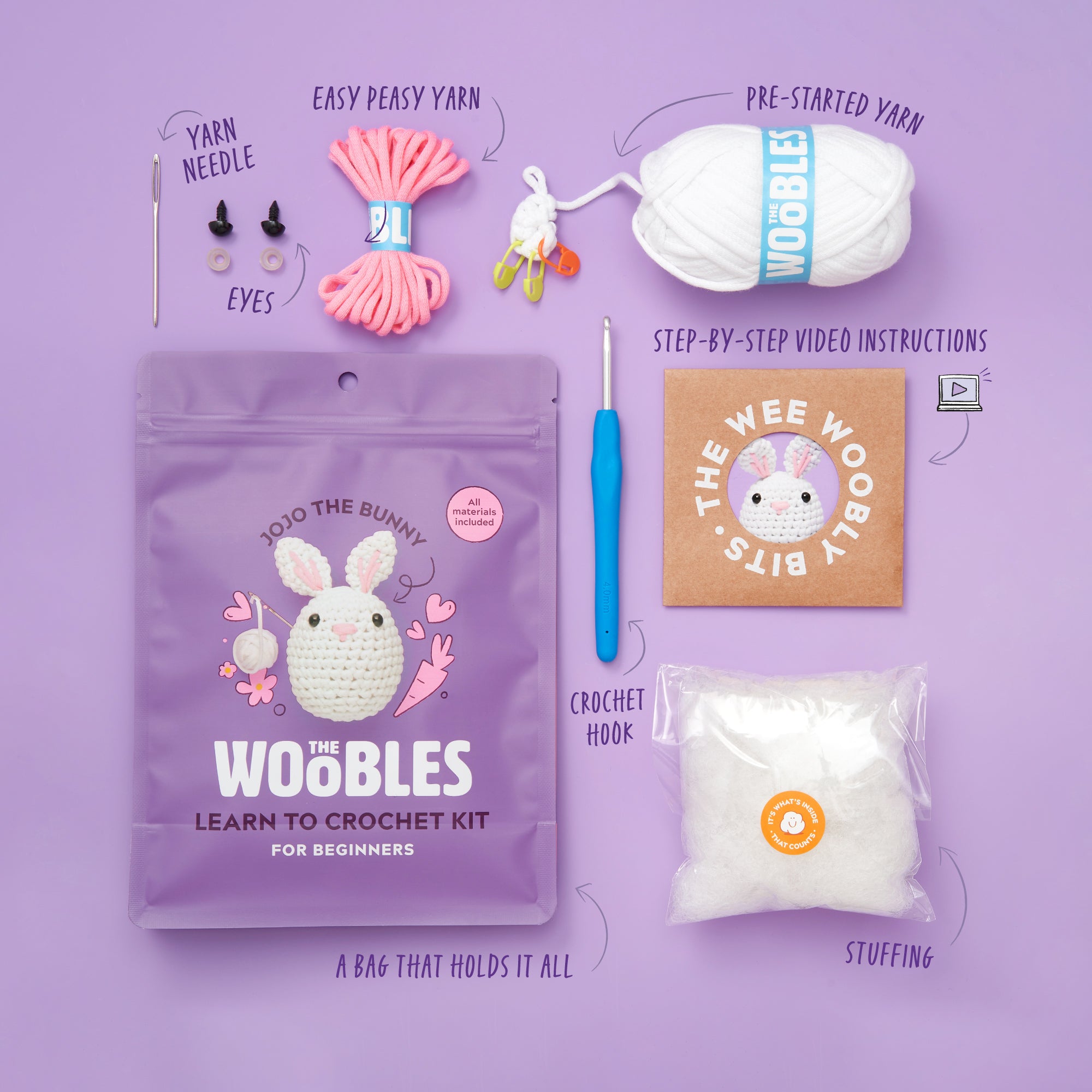 Jojo the Bunny Crochet Kit - Gift Creativity