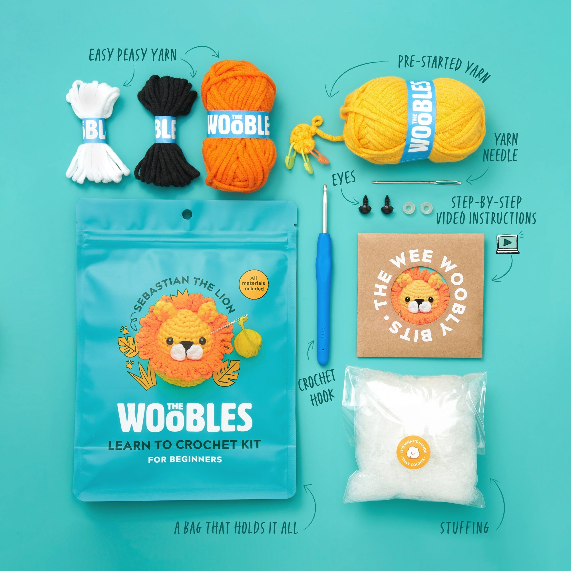 Sebastian the Lion Crochet Kit - Make It Yourself