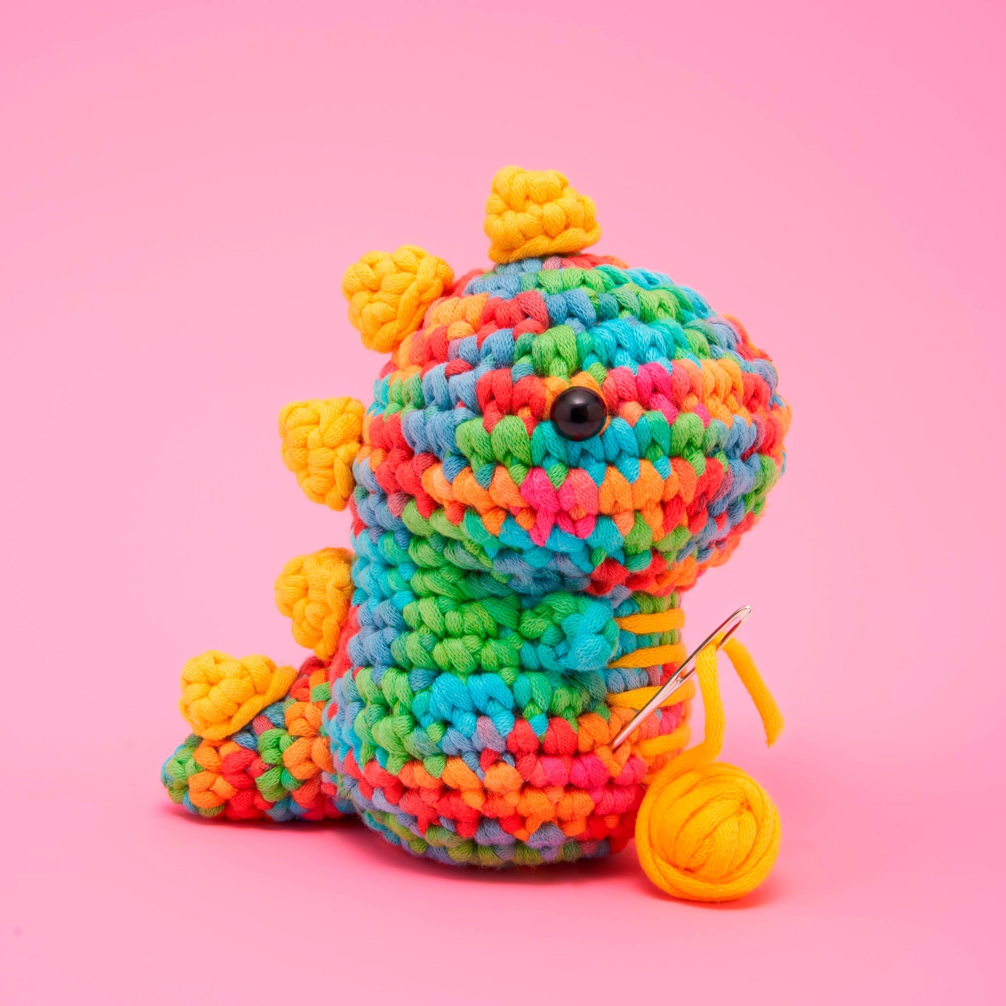 Fred the Dinosaur Rainbow Crochet Kit - Beginner Stitch Fun