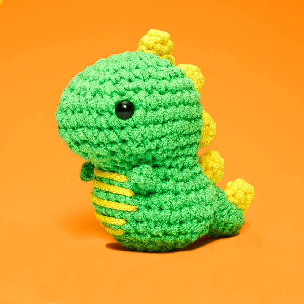 Fred the Dinosaur Crochet Kit for Beginners - Ready with Hook
